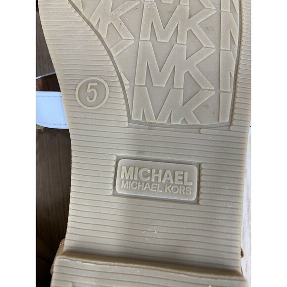 Michael Kors Toddler Girl Sandals Size 5 Brown Hook Loop Closure Casual Open Toe - Picture 15 of 16